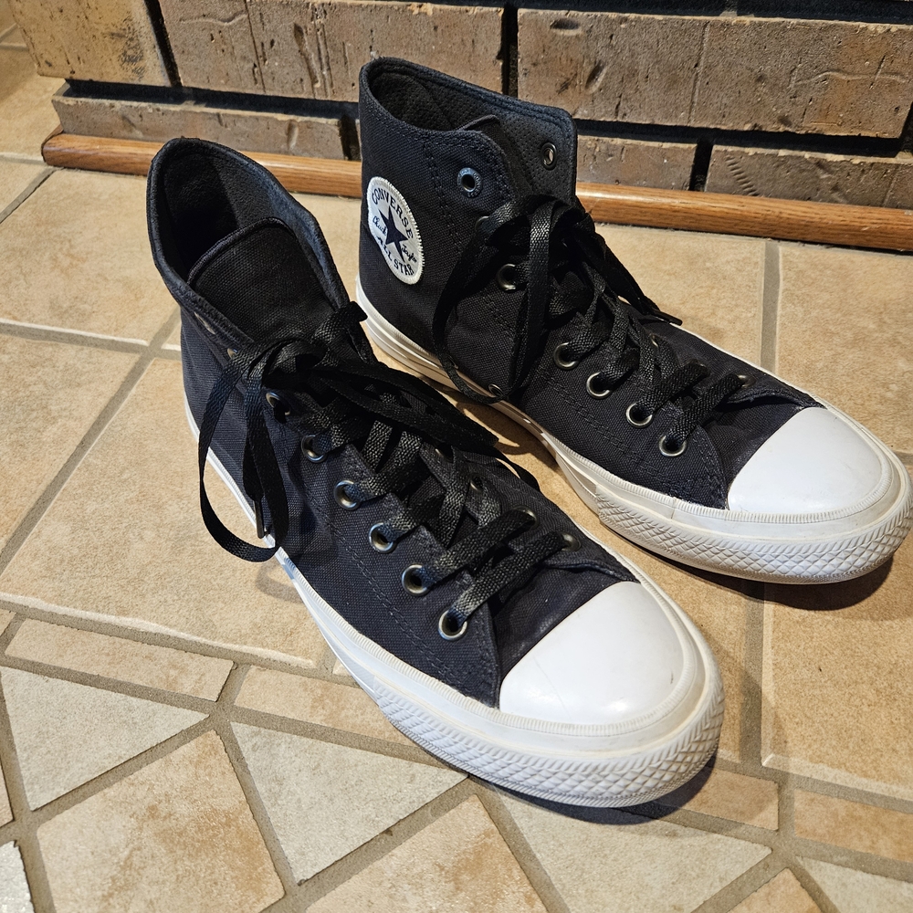 Converse Chuck Taylor All Star II Black Sz 7.5 RARE Discontinued No Box